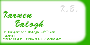 karmen balogh business card